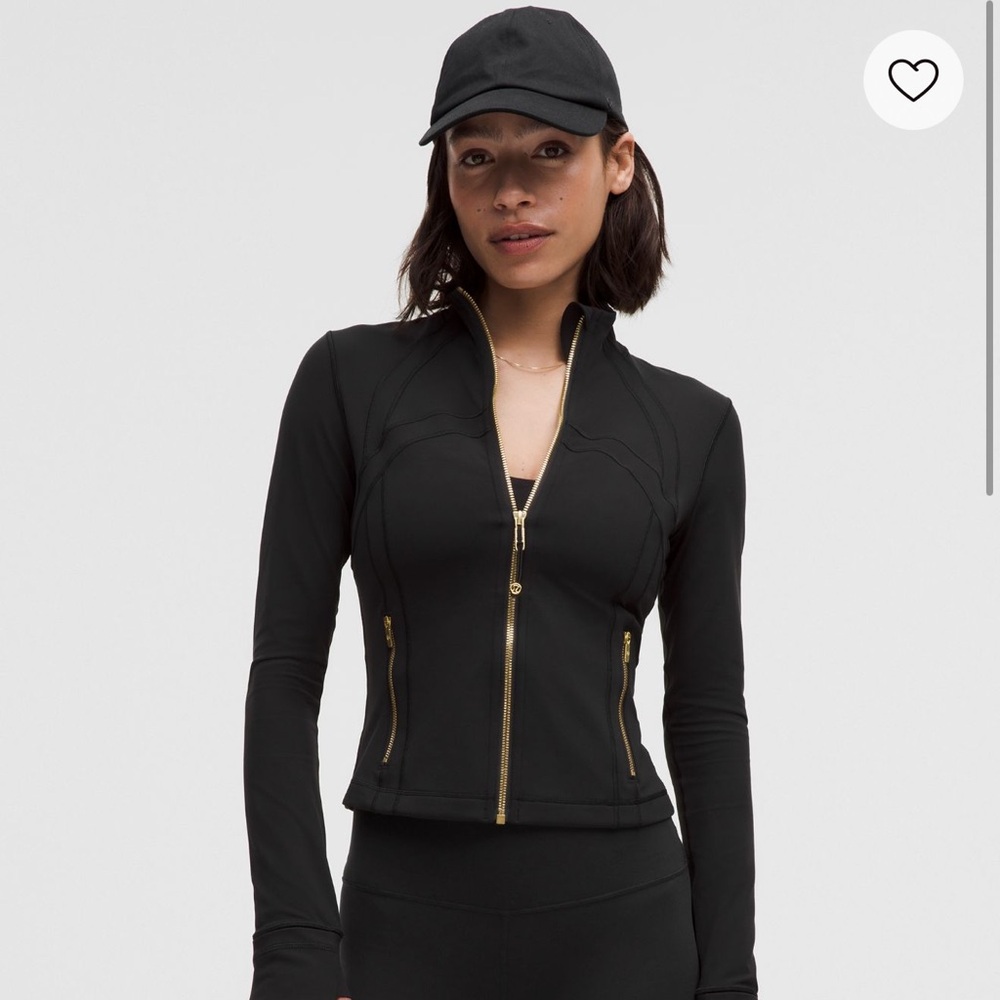 lululemon athletica Black Zip Jacket with Gold Hardware